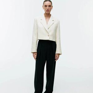 ARKET Cropped Cotton/Linen Blazer Ivory – New with tags  $300